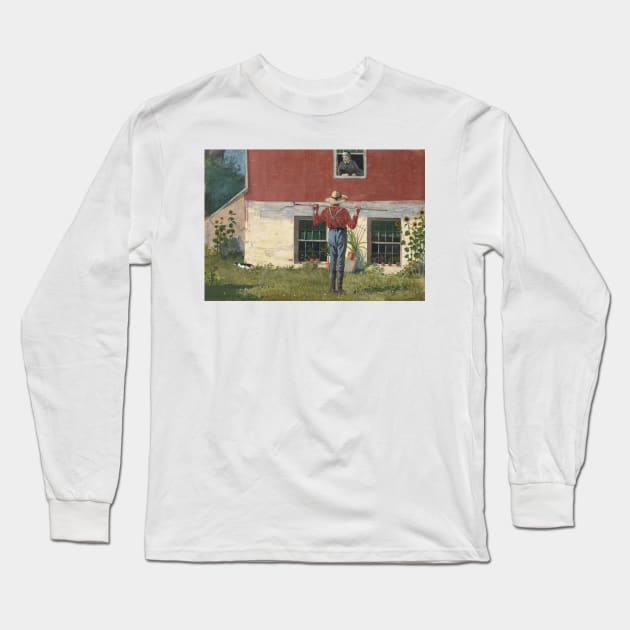 In the Garden (Rustic Courtship) by Winslow Homer Long Sleeve T-Shirt by Classic Art Stall